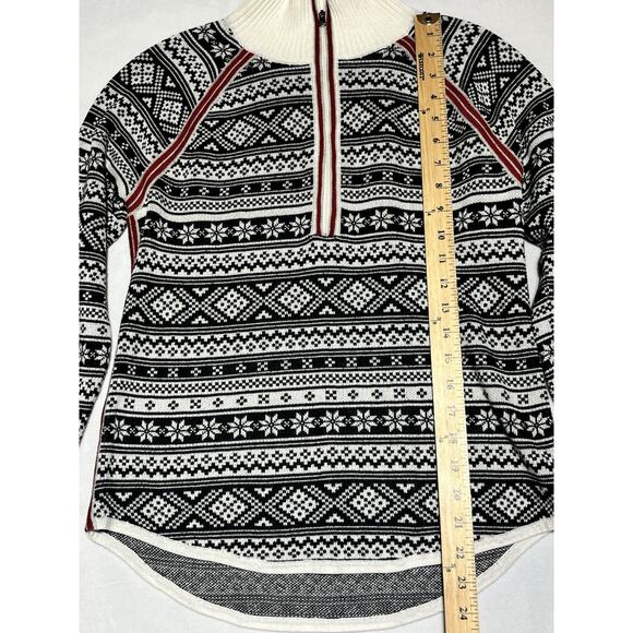 Eddie Bauer Nordic Ski Fair Isle Sweater Womens Small 1/4 Zip Mock Neck Pullover - Picture 12 of 15